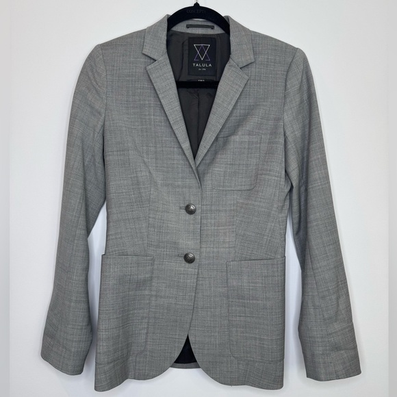 Aritzia Talula Gray wool blend preppy academia Blazer Jacket Women Size 2 - Picture 2 of 7